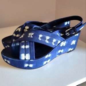 J.Crew Marcie tiedye slingback platforms